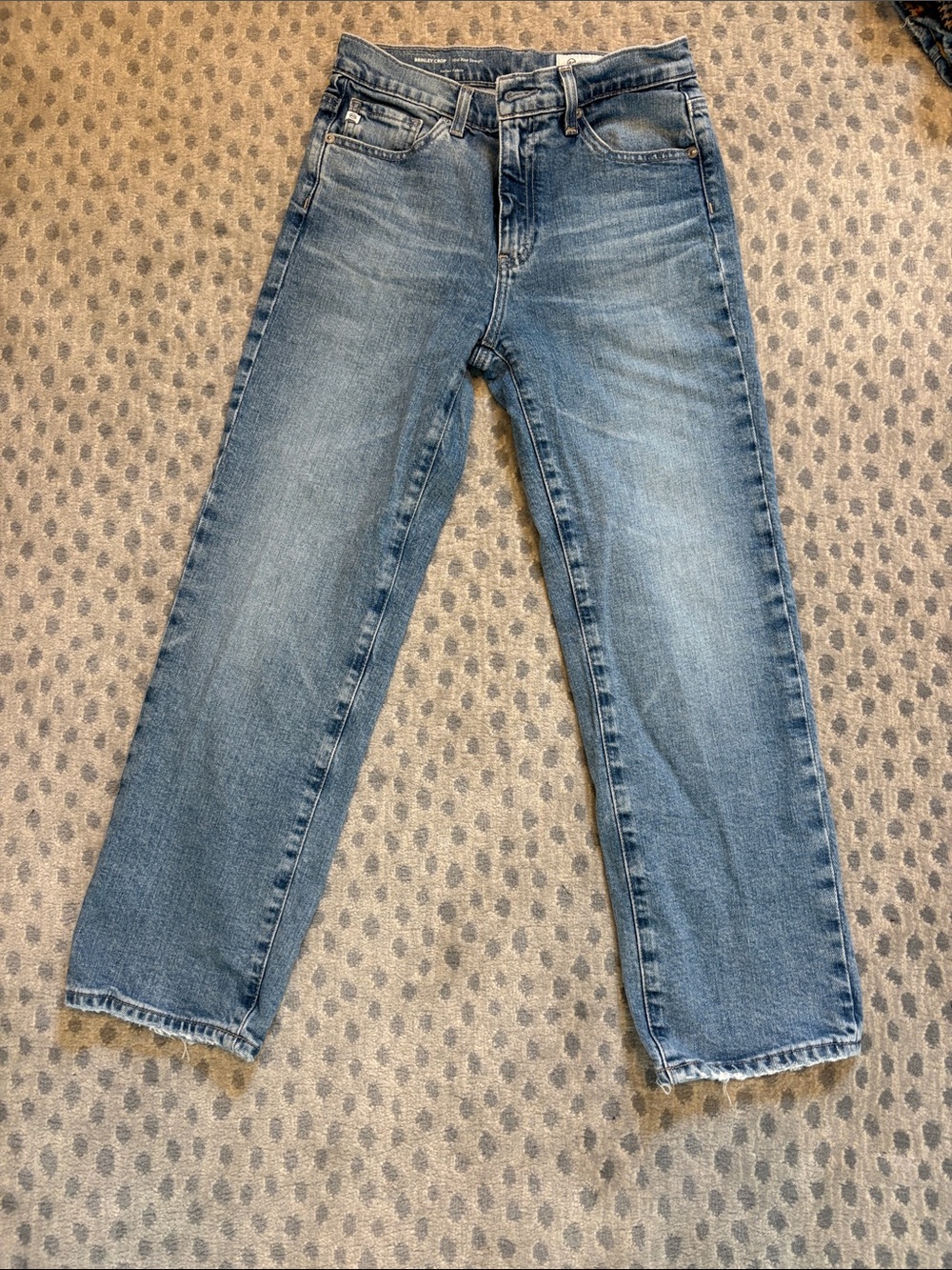 Ag Adriano Goldschmied Women's Cropped Straight-Leg Jeans in Light Blue Wash